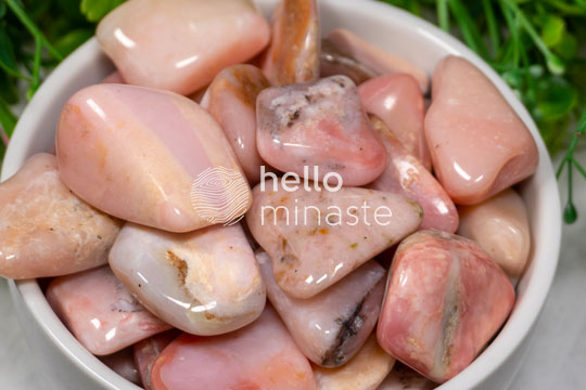 pembe opal taşı çakra taşı kasede